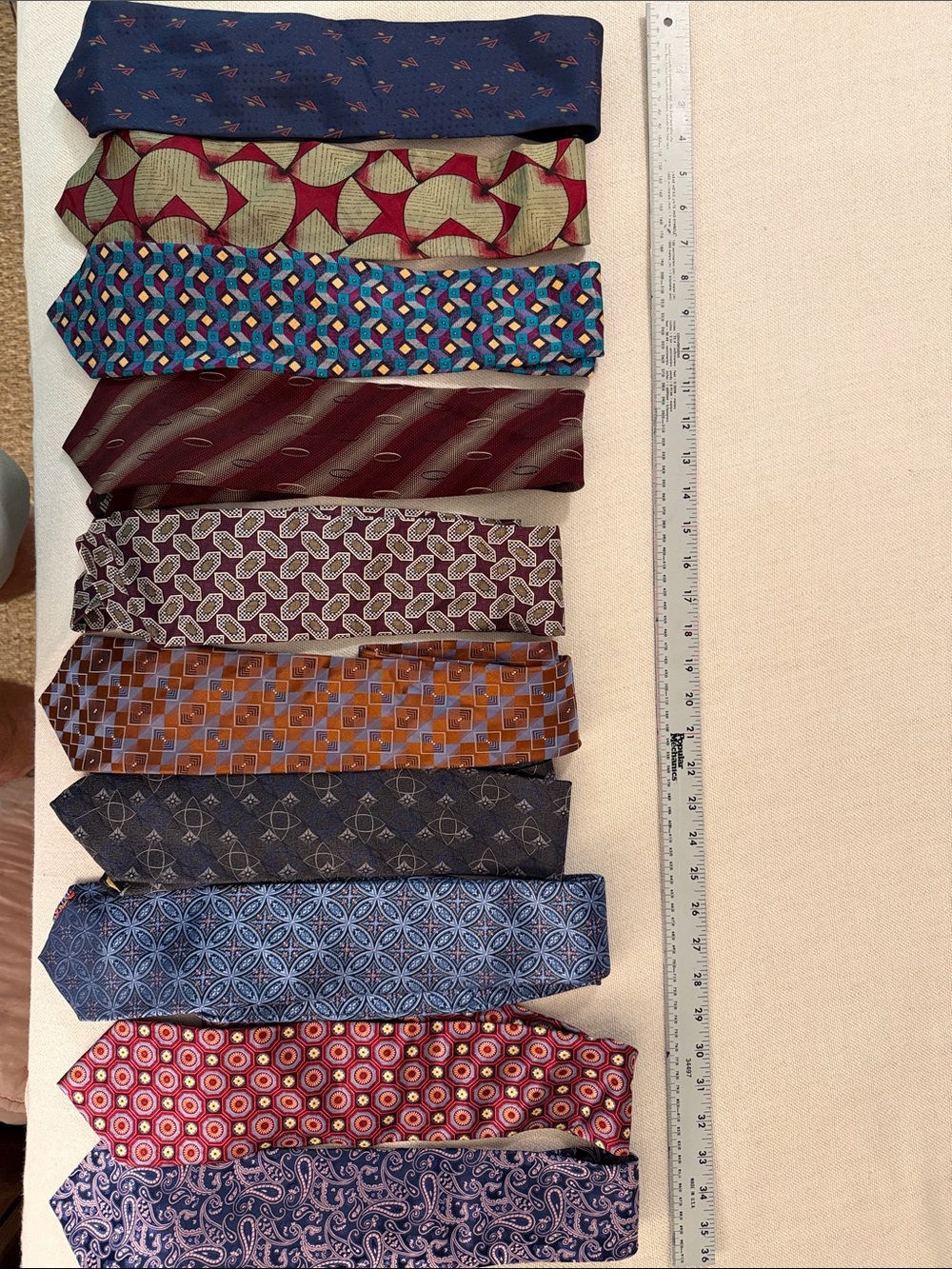 Men's Assorted Patterned Silk Ties - Lot of 10